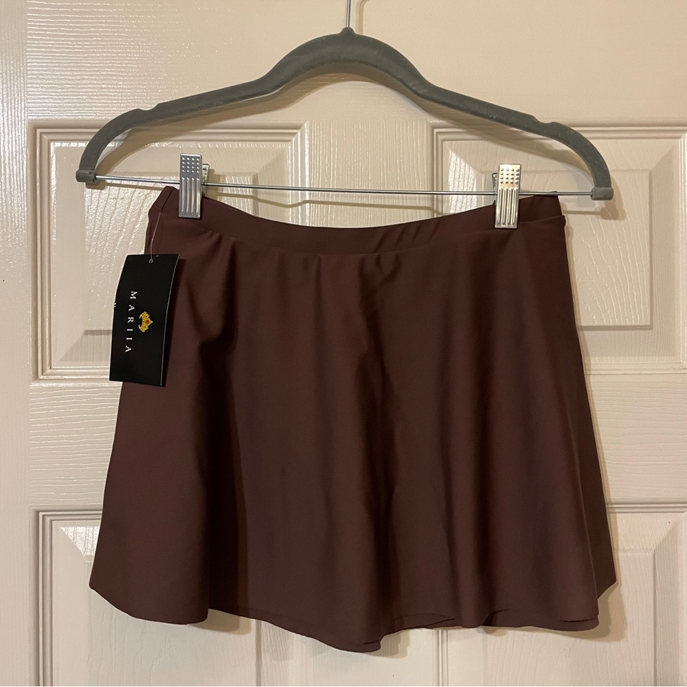 mock wrap pull-on skirt